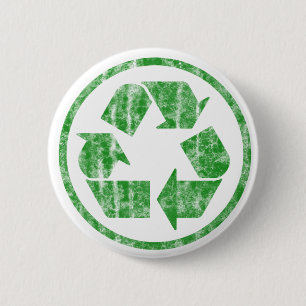Recycling to Save the Planet Earth, Symbol 2 Inch Round Button