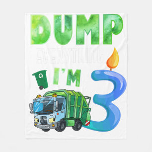 Recycling Trash 3 Years Old Garbage Truck 3rd Fleece Blanket