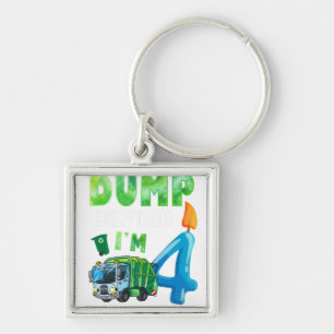 Recycling Trash 4 Years Old Garbage Truck 4th Keychain