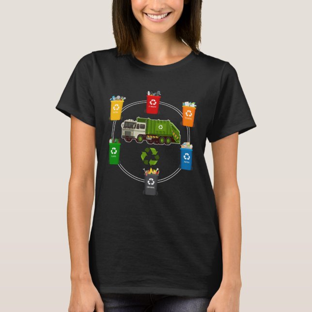 Recycling Trash Garbage Truck Environmental Awaren T-Shirt (Front)