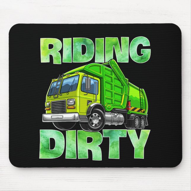 Recycling Trash Garbage Truck T Kids Men Riding Mouse Pad (Front)