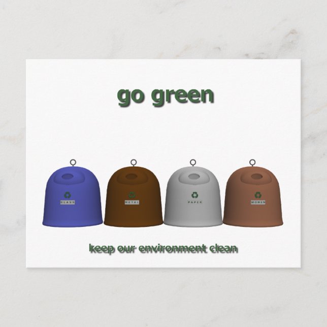 Recycling Women (note the right one) Postcard (Front)