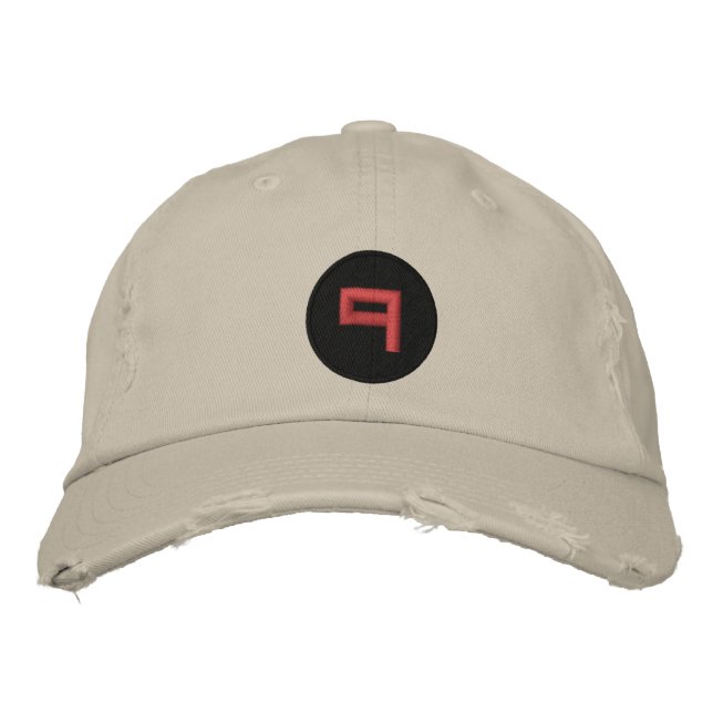RED9 Embroidered Distressed Hat 1 (Front)