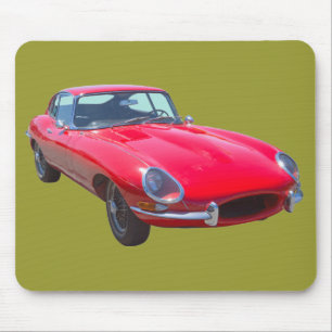 Red 1964 Jaguar XKE Antique Sports Car Mouse Pad