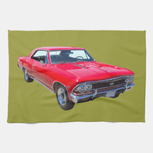Red 1966 Chevy Chevelle SS 396 Kitchen Towel