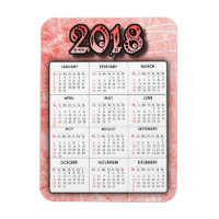 Red 2018 Calendar Refrigerator Locker  Magnet