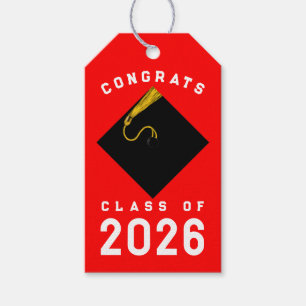 Red 2022 Graduation Gift Tags