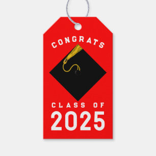 Red 2022 Graduation Gift Tags
