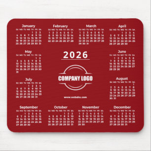 Red 2026 Custom Logo Mouse Pad