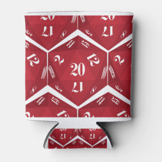 Red-20-Sided-Dice-Pattern Can Cooler