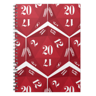 Red-20-Sided-Dice-Pattern Notebook