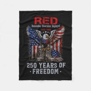 Red 250 years america remember everyone deployed fleece blanket