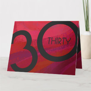 Red 30 Decade Birthday Card