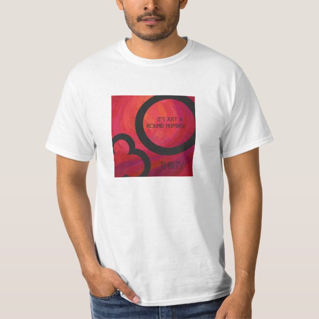 Red 30 Decade Birthday T-Shirt (Front)