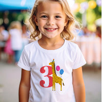 Red 3 Big Year Birthday Party Giraffe
