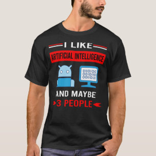 Red 3 People Artificial Intelligence AI T-Shirt