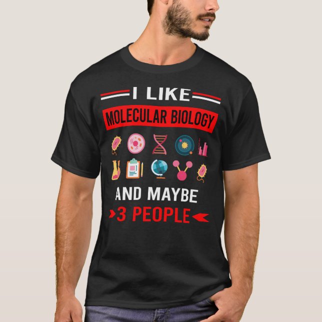 Red 3 People Molecular Biology Biologist T-Shirt (Front)