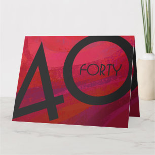 Red 40 Decade Birthday Card