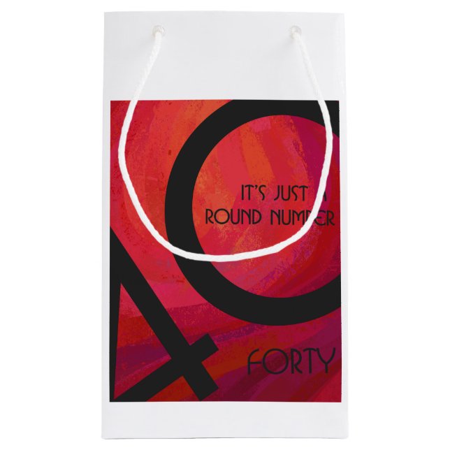 Red 40 Decade Birthday Small Gift Bag (Back)