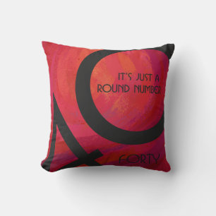 Red 40 Decade Birthdday Throw Pillow