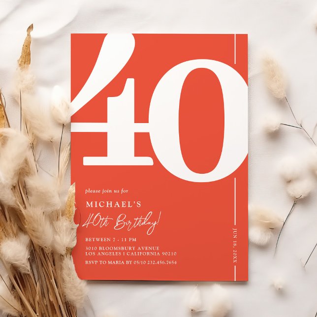 Red 40th Birthday Invitation (Creator Uploaded)