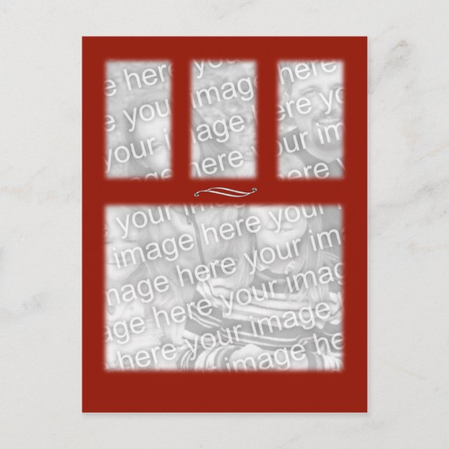 Red 4 square Template Postcard (Front)