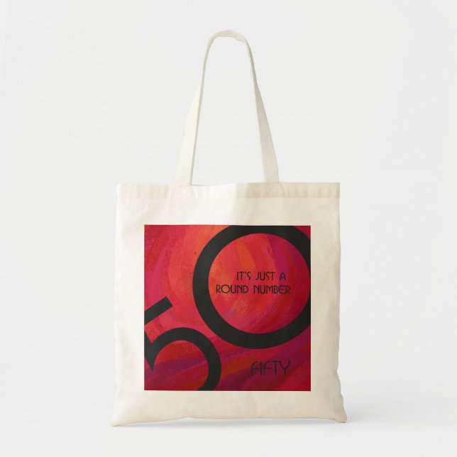 Red 50 Decade Birthday Tote Bag (Front)