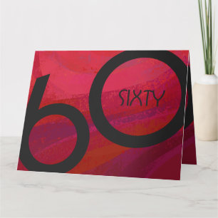 Red 60 Decade Birthday Card