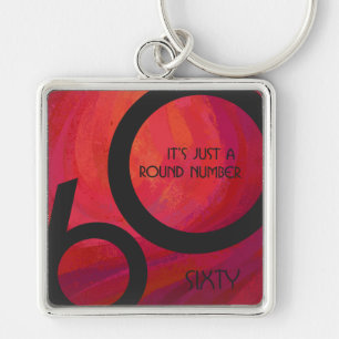 Red 60 Decade Birthday Keychain