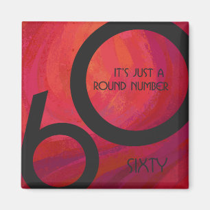 Red 60 Decade Birthday Magnet