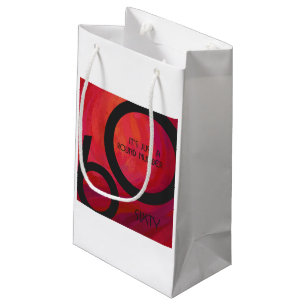 Red 60 Decade Birthday Small Gift Bag