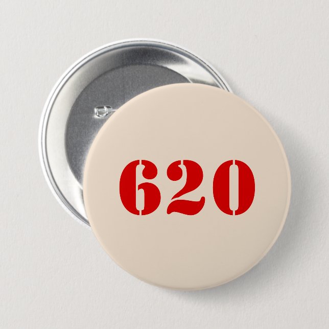 red 620 3 inch round button (Front & Back)