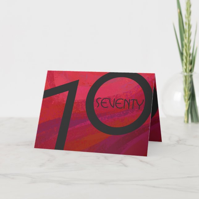 Red 70 Decade Birthday Card (Front)