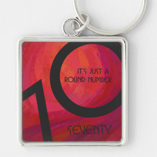Red 70 Decade Birthday Keychain