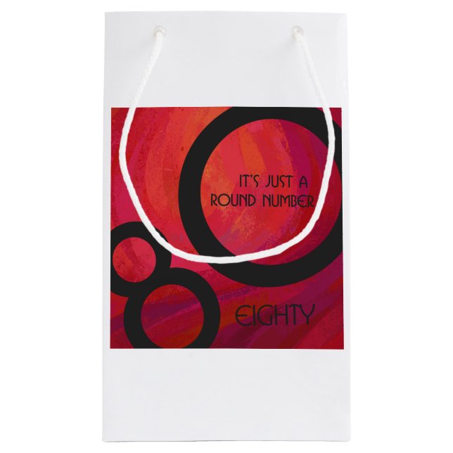 Red 80 Decade Birthday Small Gift Bag (Back)