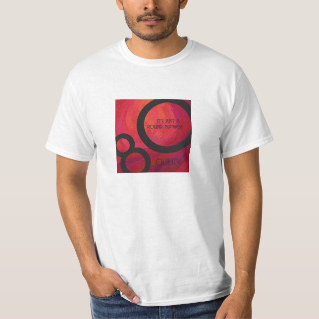 Red 80 Decade Birthday T-Shirt (Front)