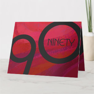 Red 90 Decade Birthday Card