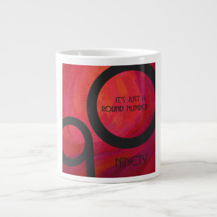 Red 90 Decade Birthday Large Coffee Mug