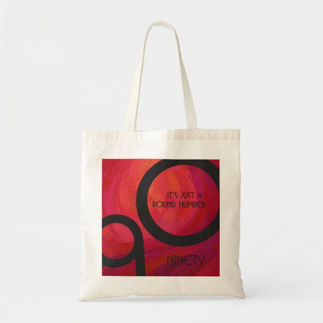 Red 90 Decade Birthday Tote Bag (Front)