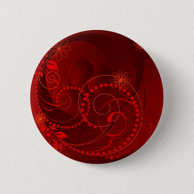 red abstract 2 inch round button (Front)