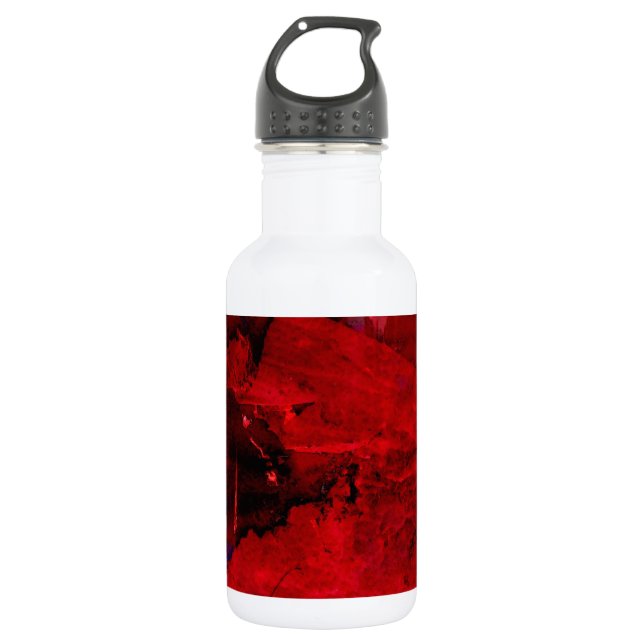 Red Abstract 532 Ml Water Bottle (Front)