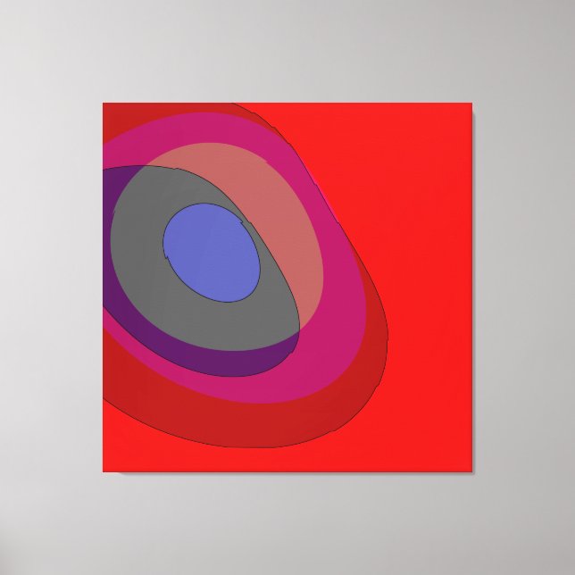 Red Abstract 714 - retro 1970's vibes  Canvas Print (Front)
