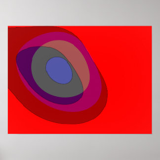 Red Abstract 714 - retro 1970's vibes Poster
