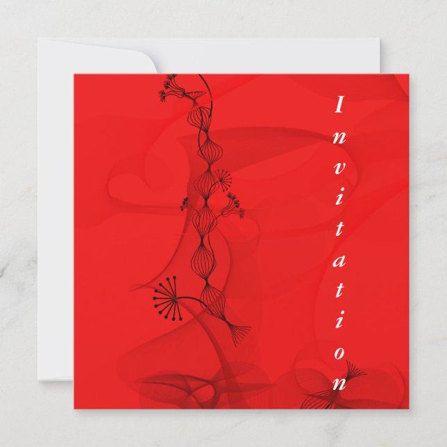 Red Abstract Any Party  Invitation (Front)