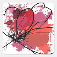 Red Abstract Brush Splash Flower .JPEG