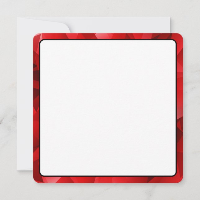 Red Abstract Crystal Design Birthday Custom Text (Front)