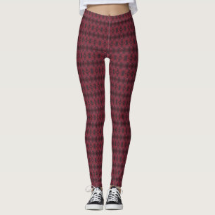 Red Abstract Dark Crimson Watercolor Art Leggings