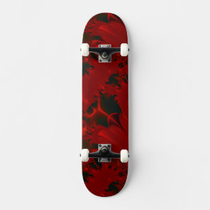Red Abstract Design Skateboard