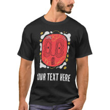 Red Abstract Face Graphic T-Shirt