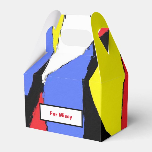 Red Abstract Favor Box (Back Side)